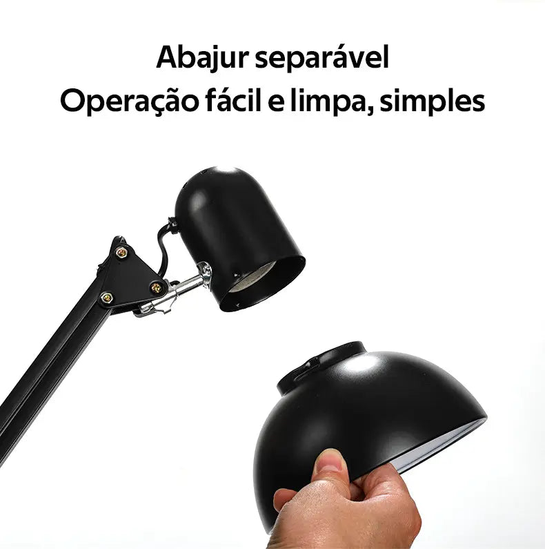 Luminária de Mesa Retrô Articulada Minimalista.