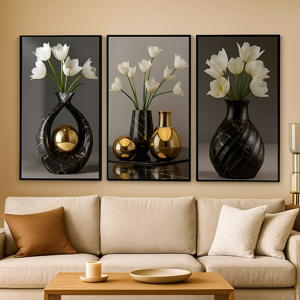 Quadro Decorativo 3 Peças Abstrato Nordic Hall