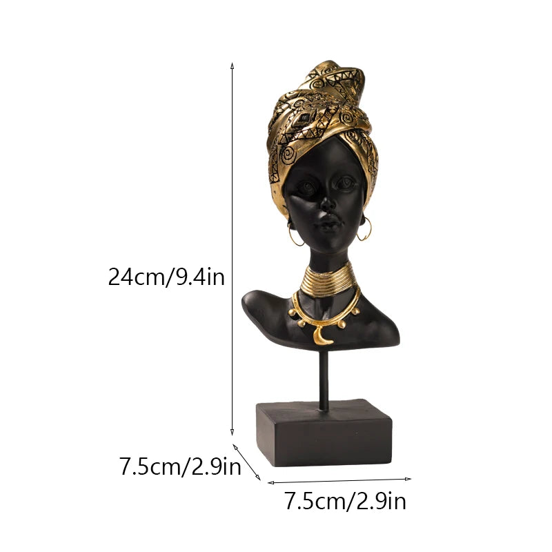 Escultura Decorativa Mulher Africana