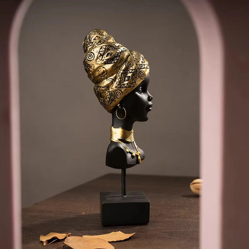 Escultura Decorativa Mulher Africana