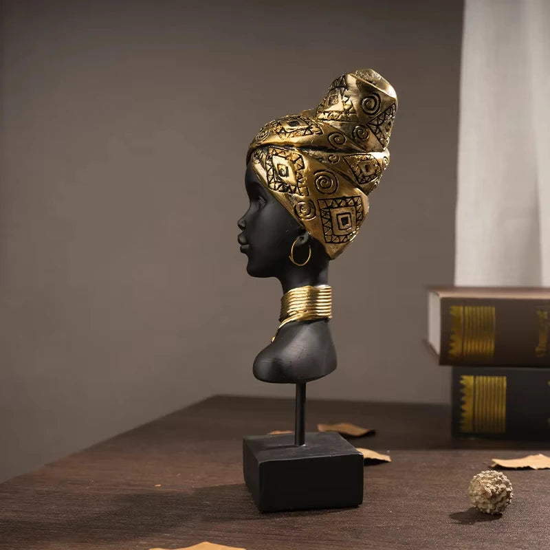 Escultura Decorativa Mulher Africana