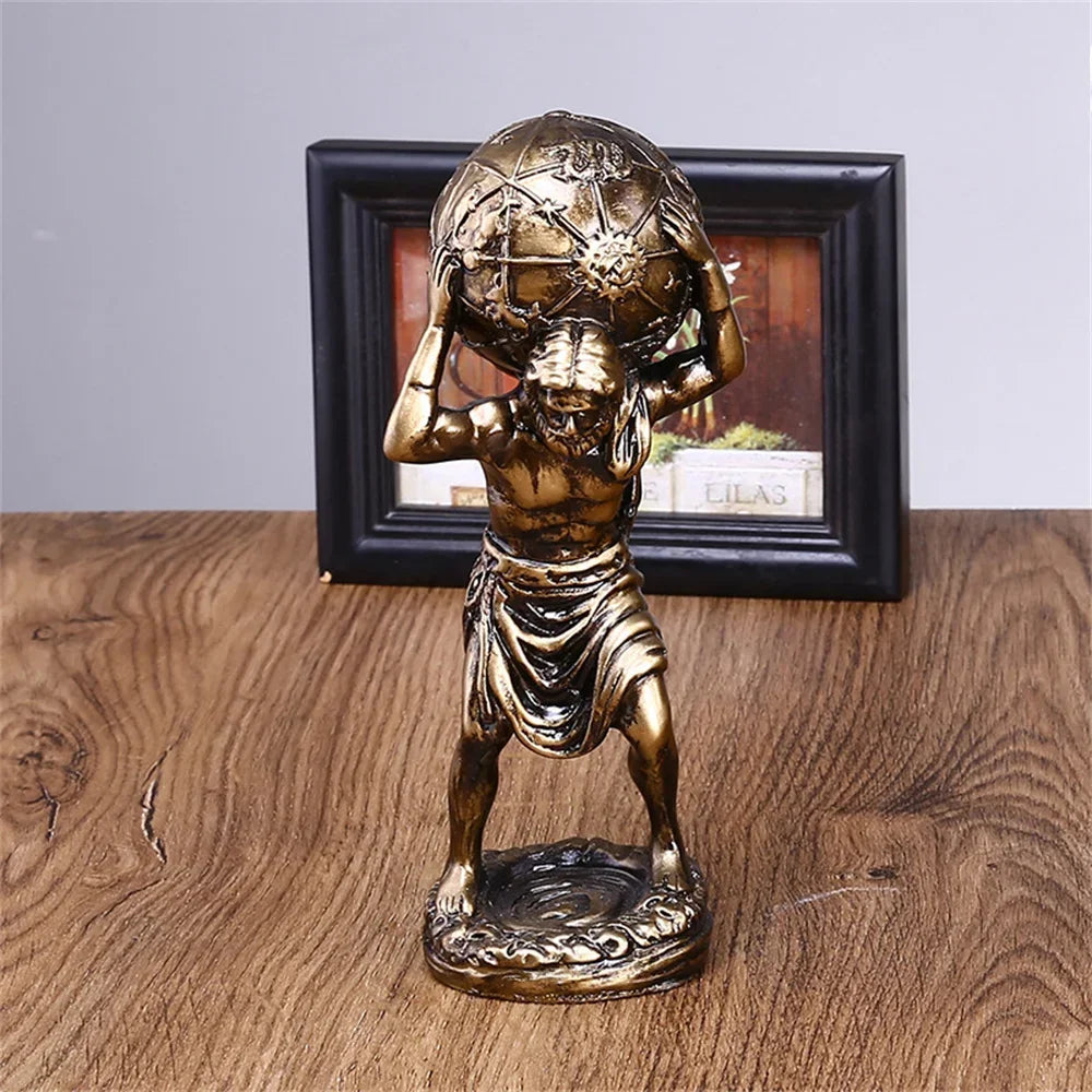 Escultura Mitológica Grega Atlas – Decoração Sofisticada.