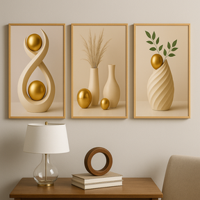 Quadro Decorativo 3 peças Abstrato Moderno