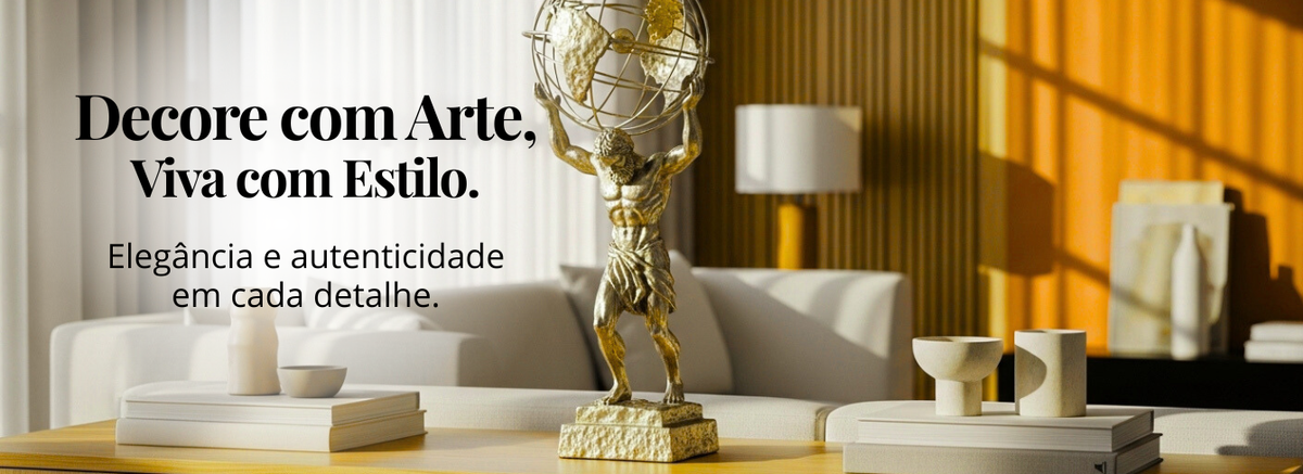 Decoração elegante para ambientes com escultura e peças decorativas