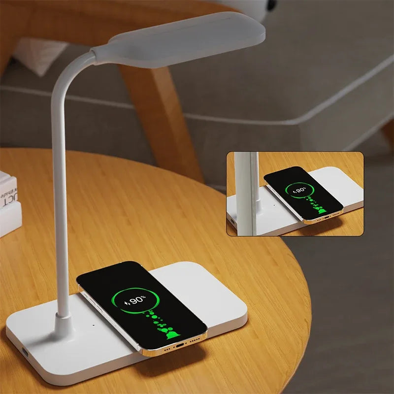 Luminária de Mesa LED com Carregador Sem Fio