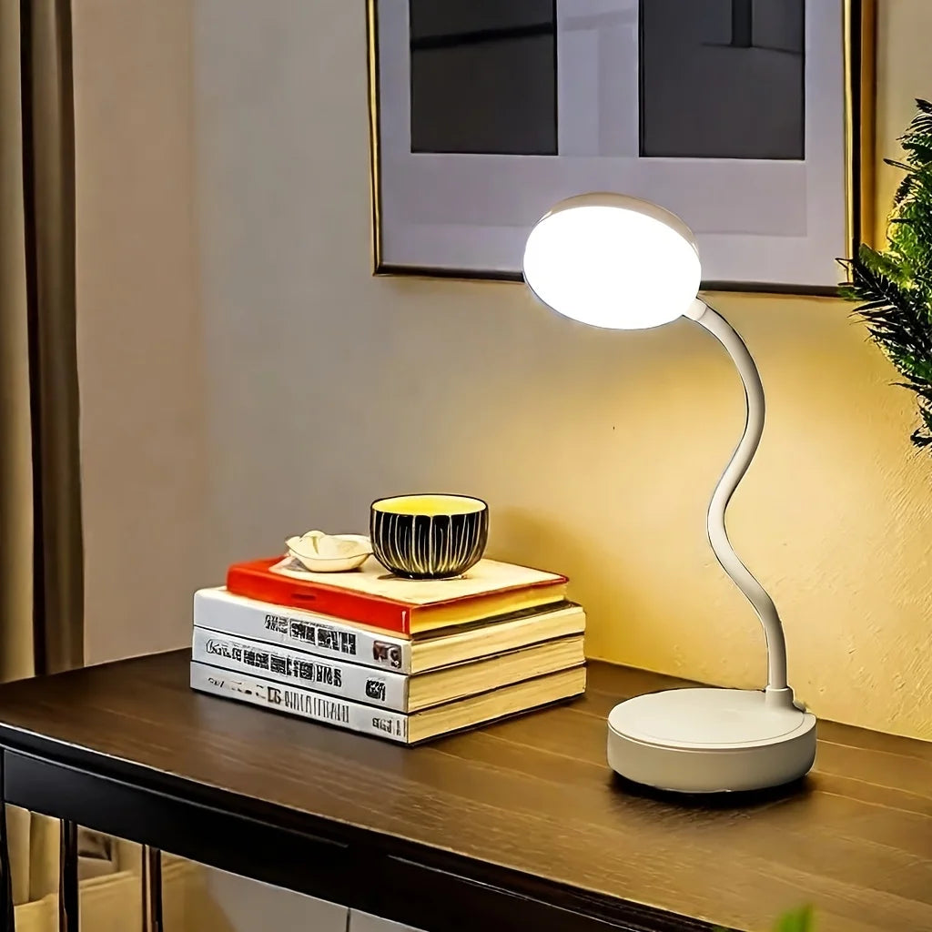 Luminária de Mesa LED com USB – Toque de Luz Ajustável