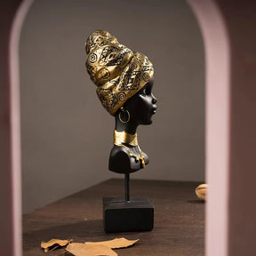 Escultura Decorativa Mulher Africana