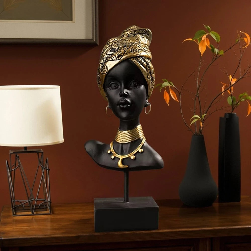 Escultura Decorativa Mulher Africana
