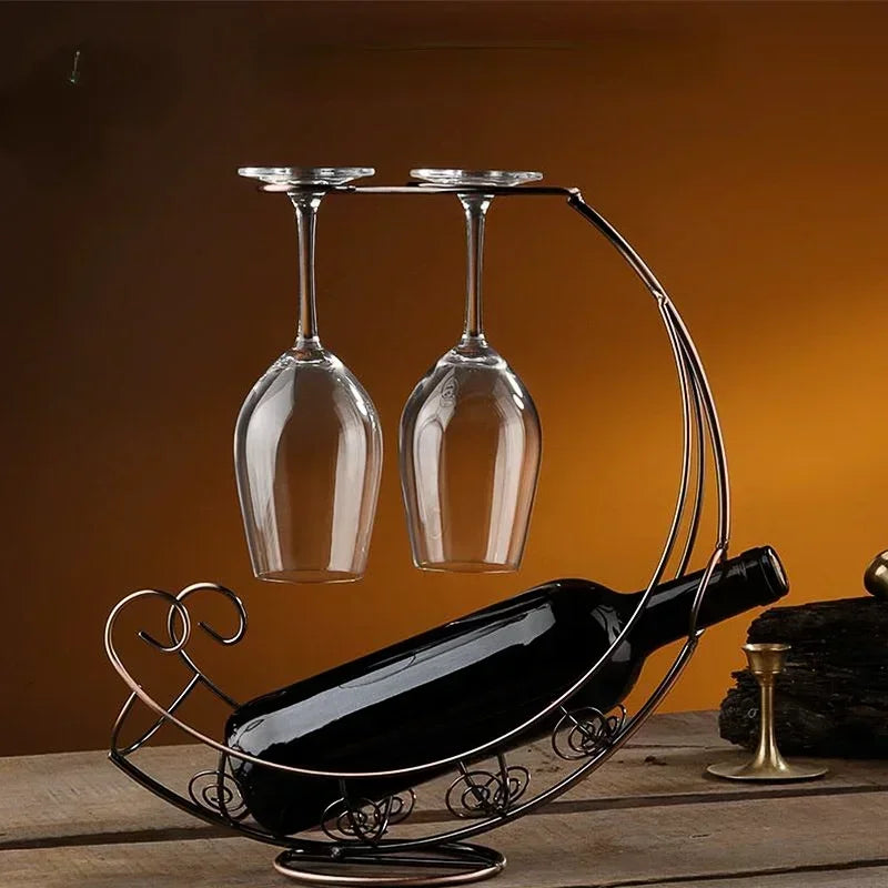 Porta Vinho de Mesa Elegance Metal