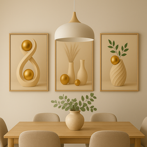Quadro Decorativo 3 peças Abstrato Moderno